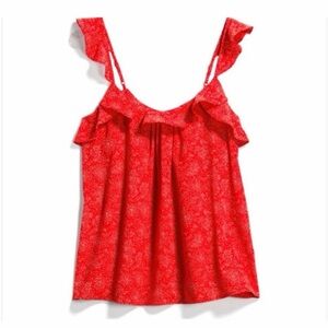 Collective Concepts Red Ruffle Strap Tank Top Size M Polka Dot